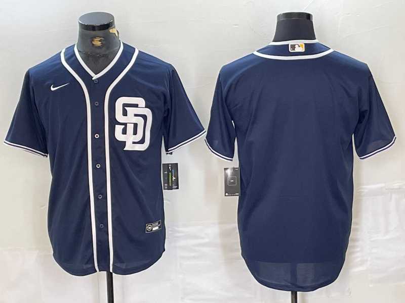 Men%27s San Diego Padres Blank Navy Blue Cool Base Stitched Baseball Jersey